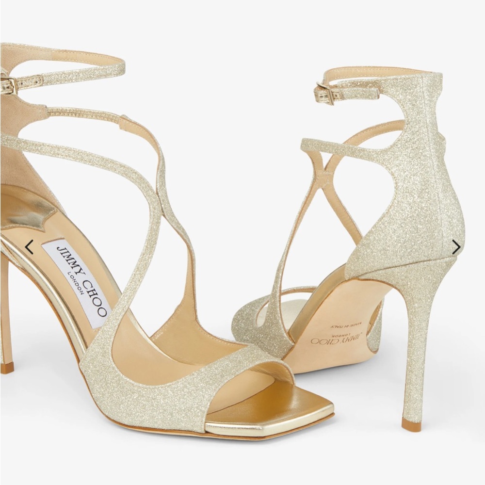JIMMY CHOO Platinum Ice Dusty Glitter Sandals - Picture 3 of 8